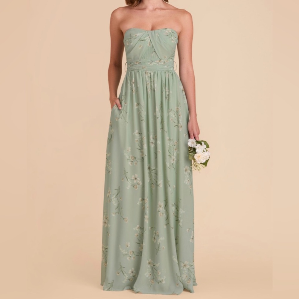Birdy Grey Strapless Sage Floral Dress